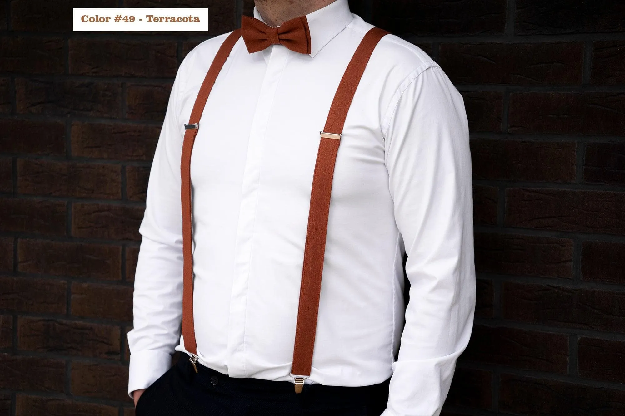 Light dusty rose groomsmen bow tie for weddings | Ring bearer bow tie can be matched with linen pocket square