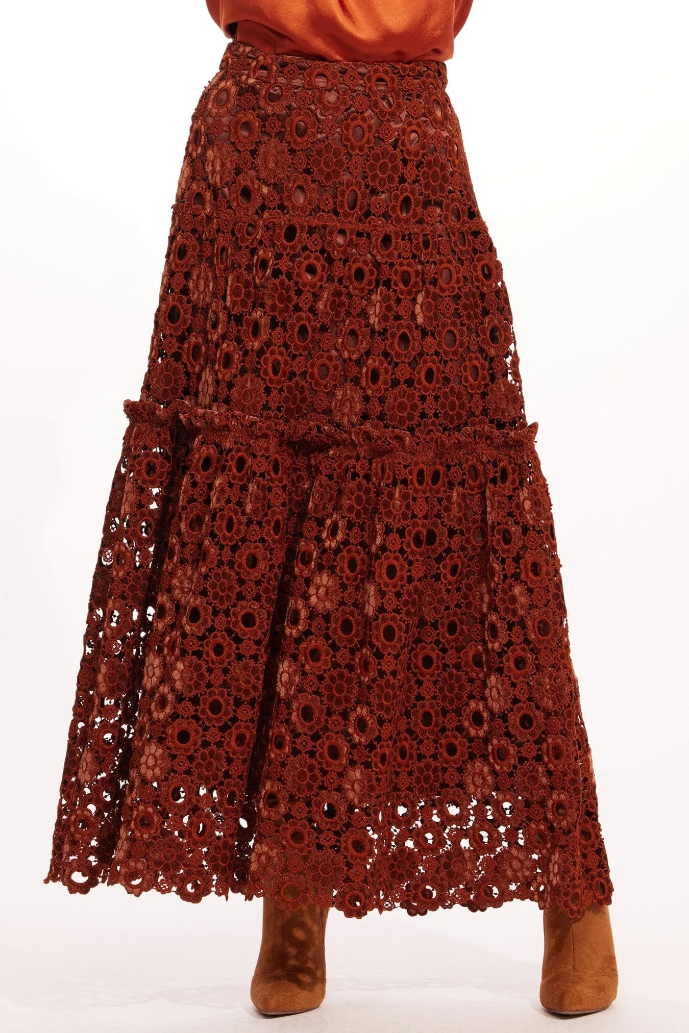 Reinforced Hems Melville Skirt ?C Sumatra Lace