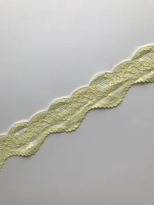 Light Yellow 2" Wide Stretch Lace