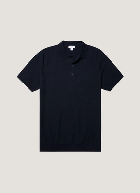 Light Fit Men's Knit Polo Shirt in Navy UV Protection Blend Urban Shirt Men's Knit Polo Shirt in Navy