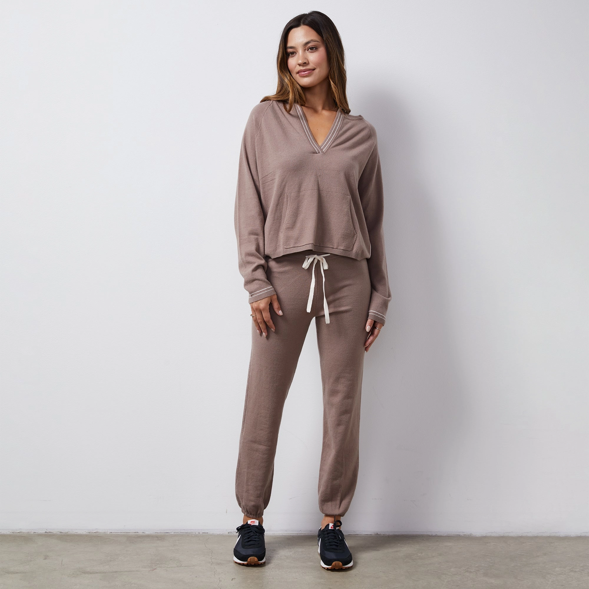 Casual Jacket Light Soft Knit Contrast Stitch Vintage Sweat