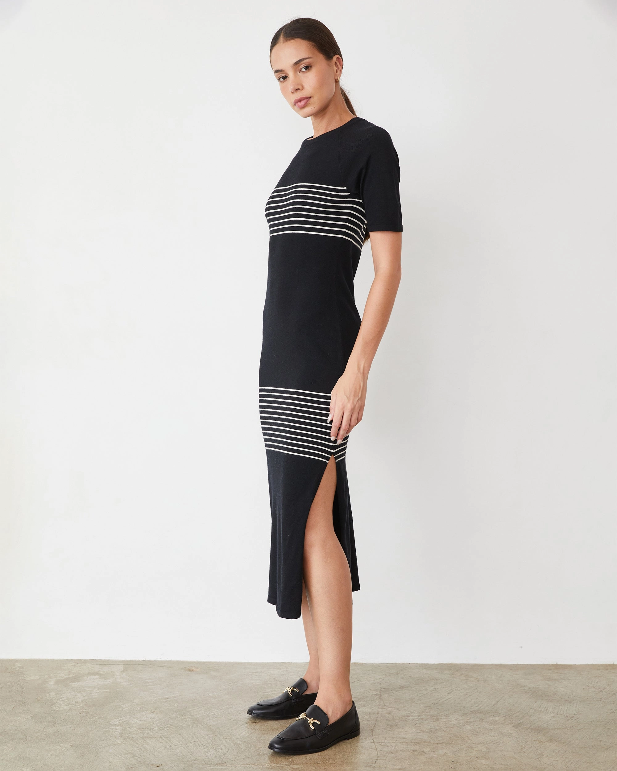 QuickRelease Lightweight Light Soft Knit Stripe Dress