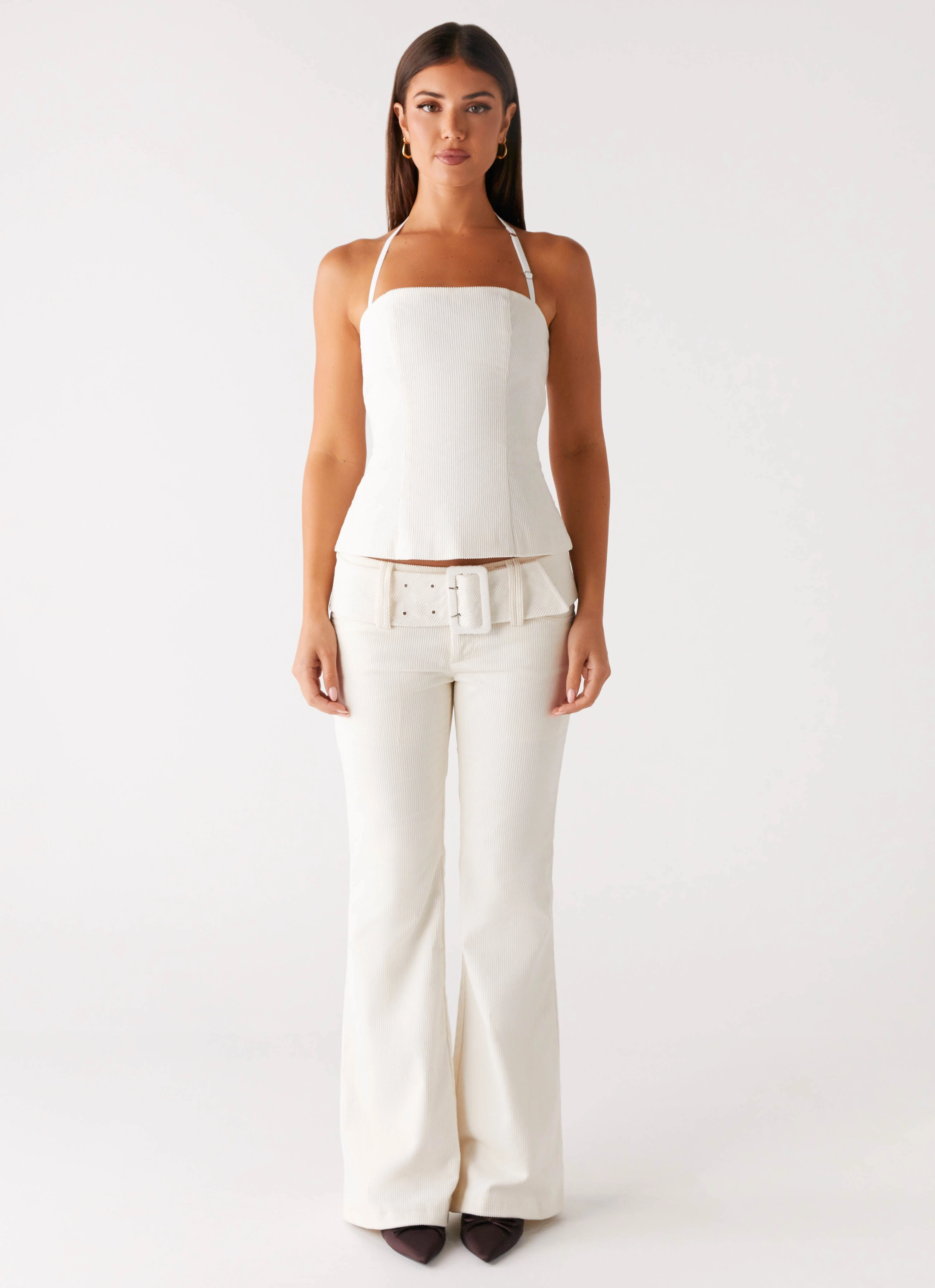 Sustainable Material Blend Maya Backless Top - Pearl