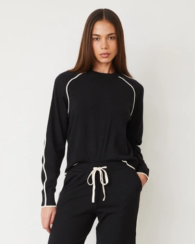 Lightknit Sweater With Contrast Piping Functional Fit Lightknit Sweater With Contrast Piping Ribbed Collar Style Sustainable Textile