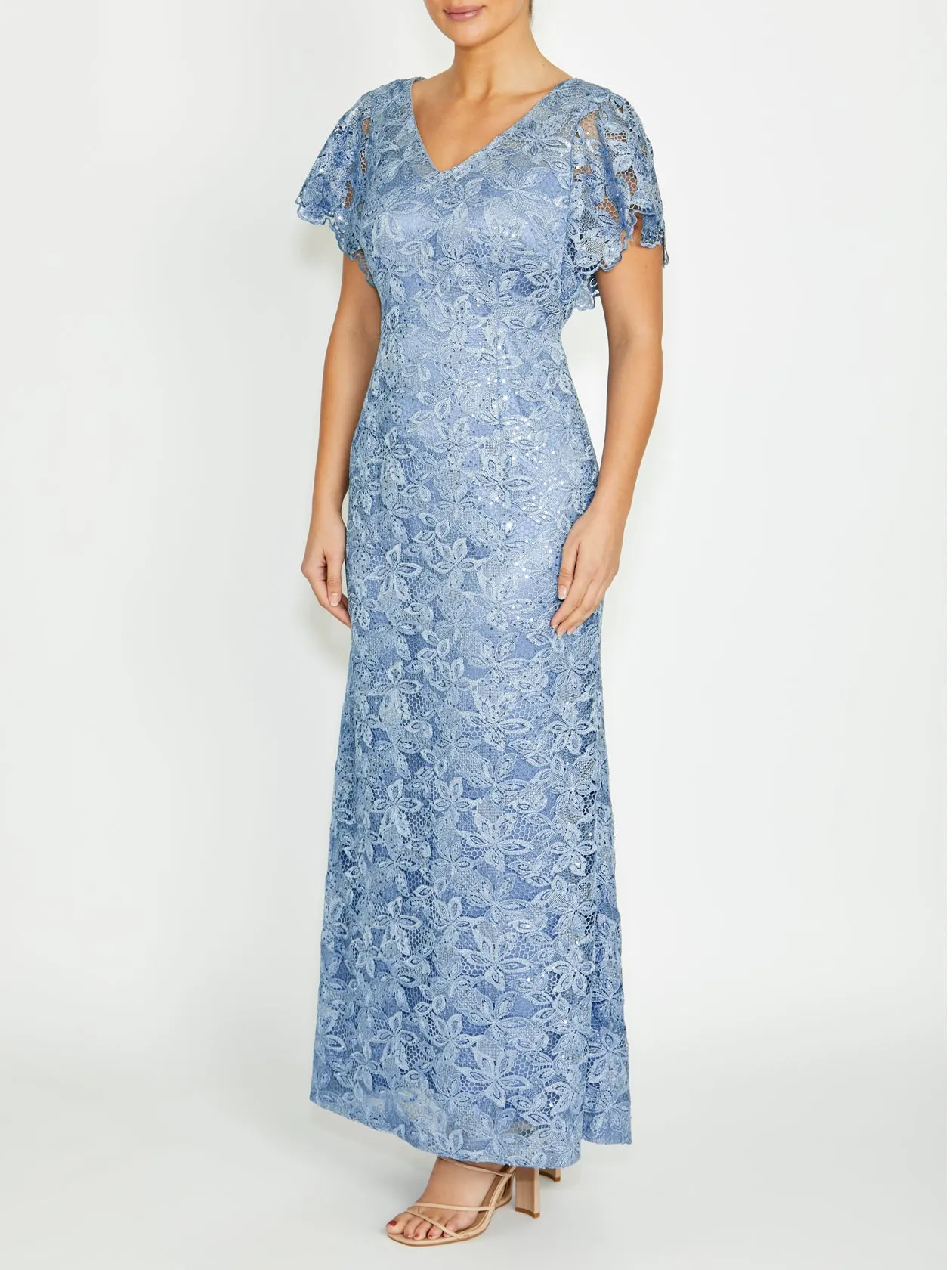 Art Soul Nya Sky Blue Lace Gown