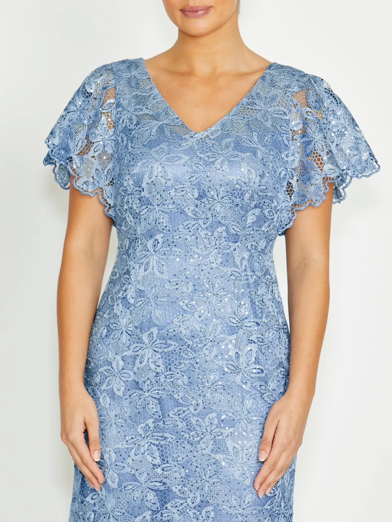 Summer Mood Vacation Outfit Nya Sky Blue Lace Gown