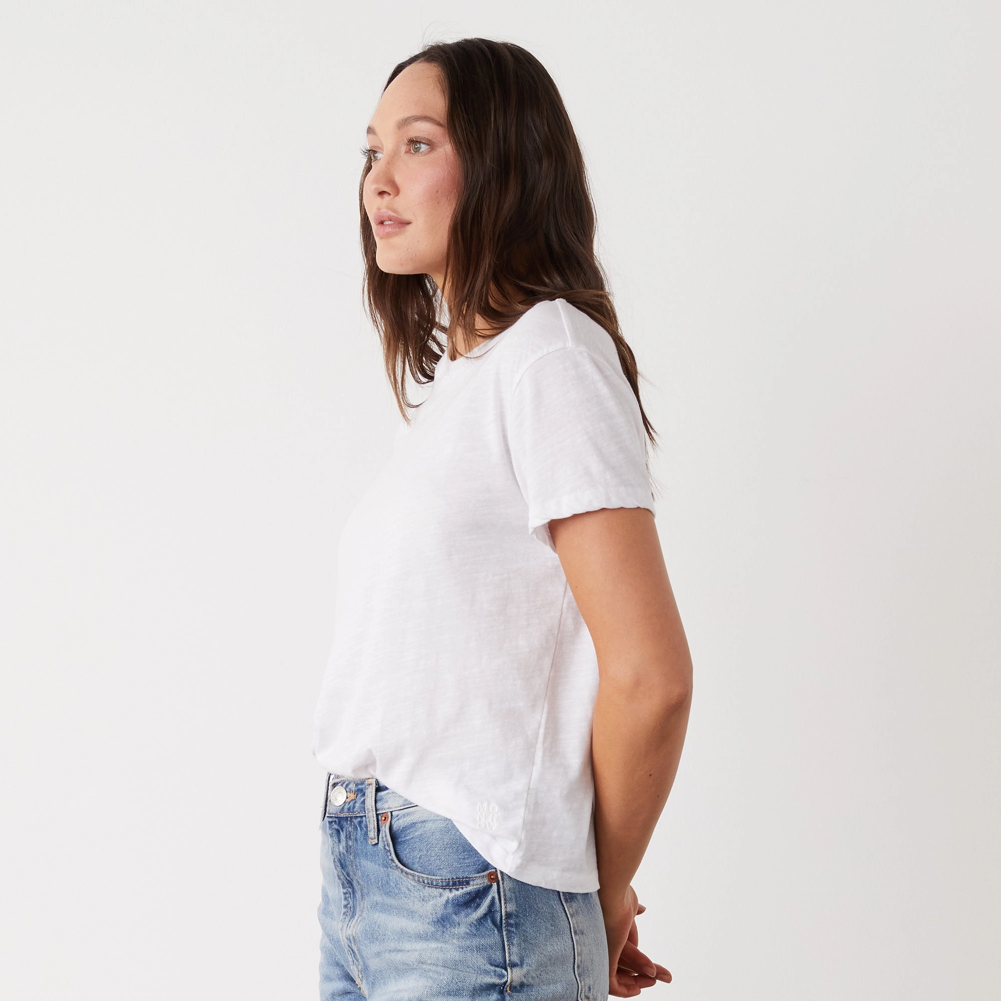 Textured Tri-Blend Basic Crew Neck Tee ReinforcedEdges AntiOdorTreatment