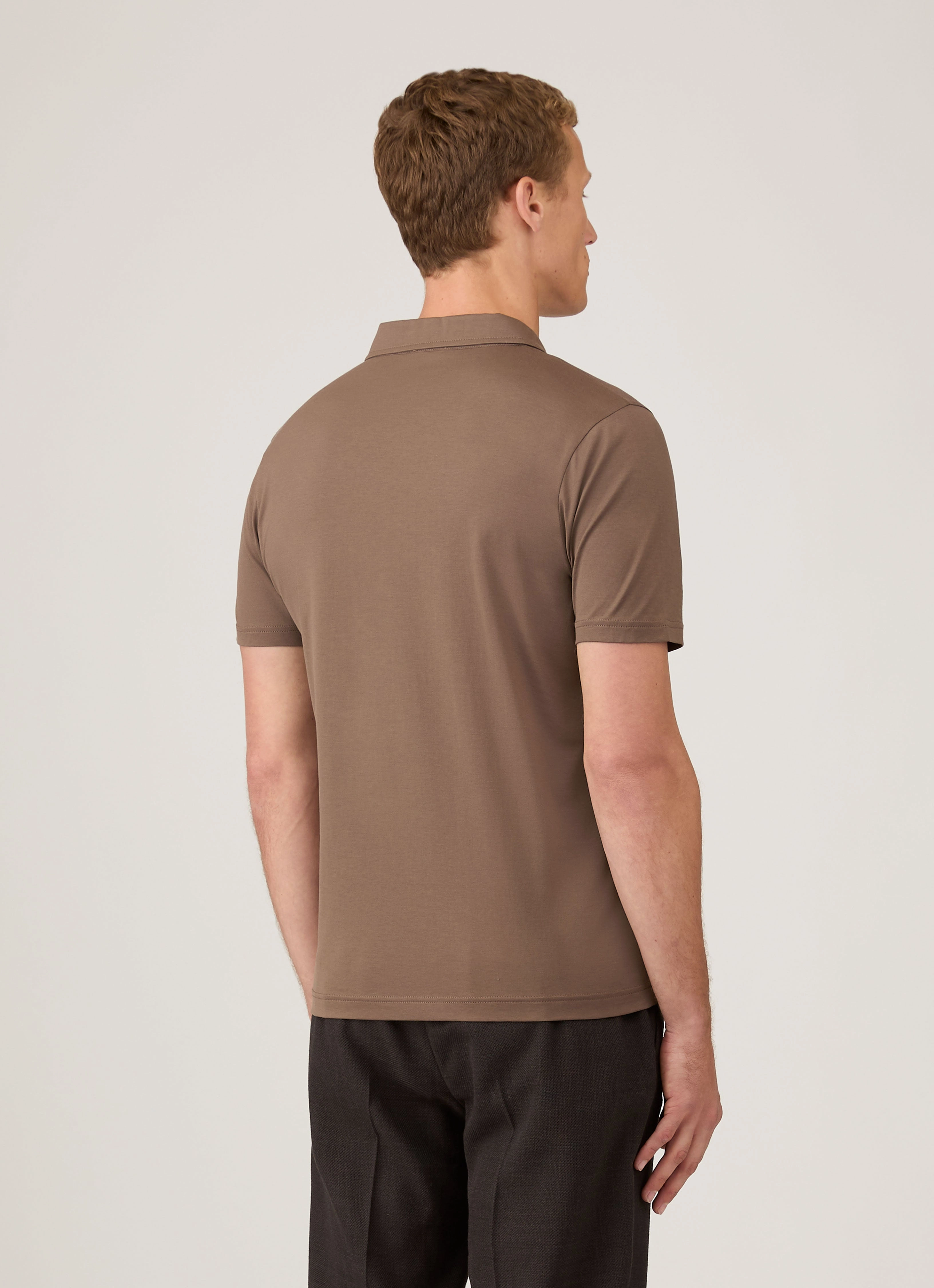 Men's Classic Jersey Polo Shirt in Bark Easy Fashion