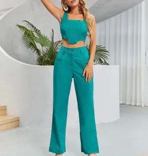 Like Corset Green Pant Set