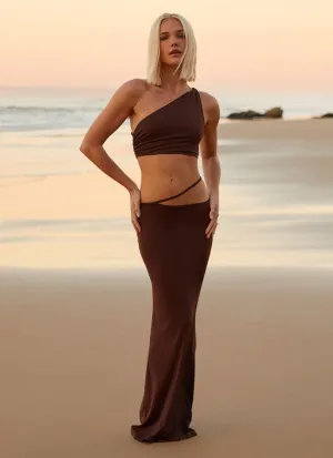 Like You Do Low Rise Maxi Skirt - Chocolate Comfortable Touch Like You Do Low Rise Maxi Skirt - Chocolate Wear Resistant Fabric