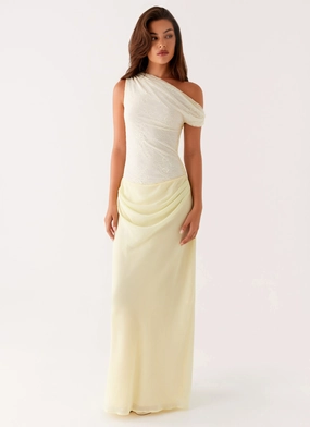 Lili Maxi Dress - Yellow RollUp Sleeve Option Sleek Movement Lili Maxi Dress - Yellow