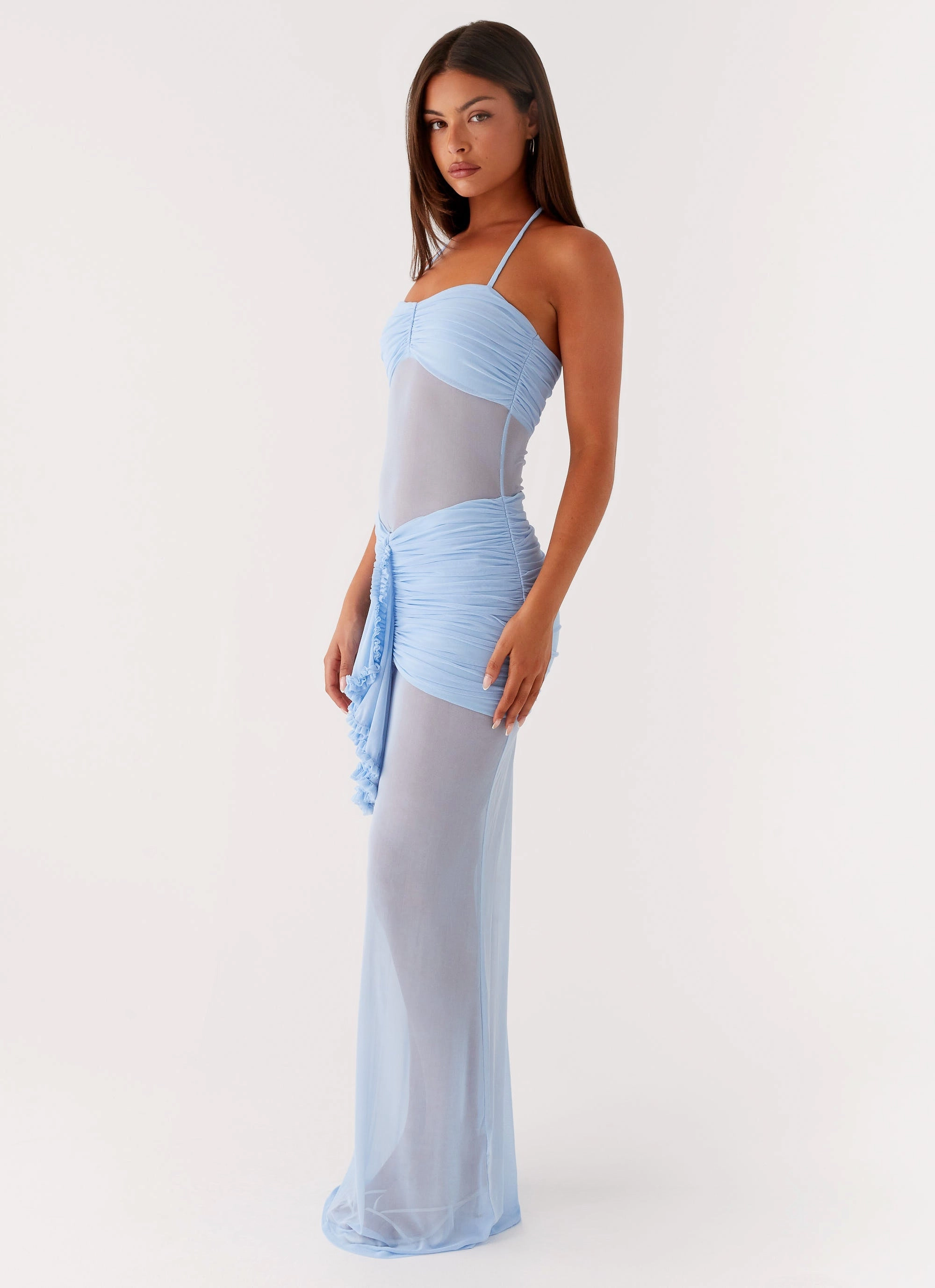 tailored look Beach Moment Lily Halter Maxi Dress - Blue