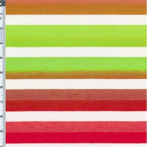 Lime/Punch/Multi Stripe Knit Fabric