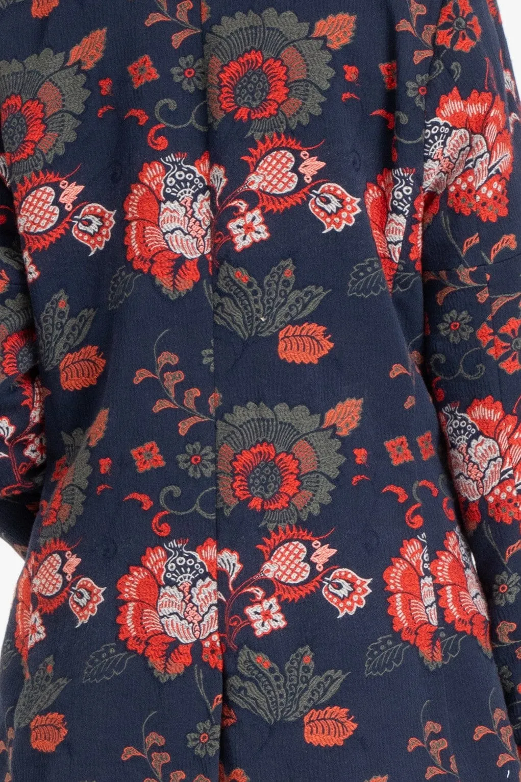 Lincoln Coat ?C Sapphire Damask Tagless Neckline Design Light Reflective