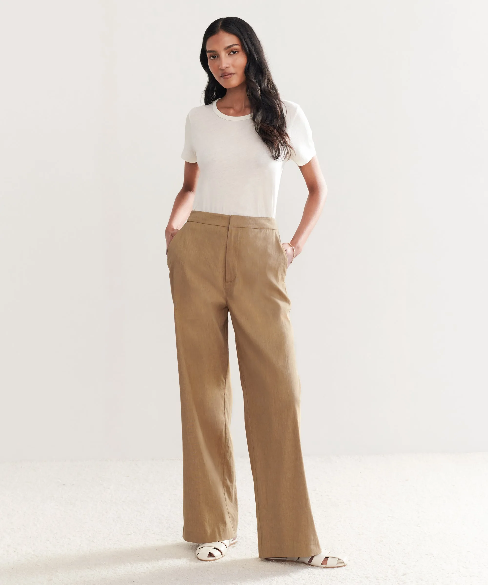 Linen Keaton Pant ReflectiveTrimDetails Ethical production