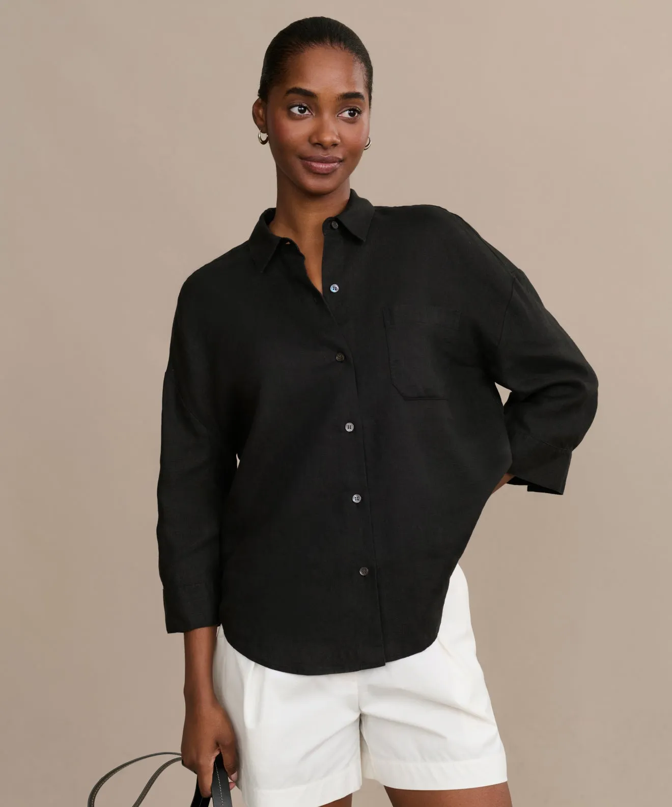 Linen Logan Shirt Drop Shoulder Cut