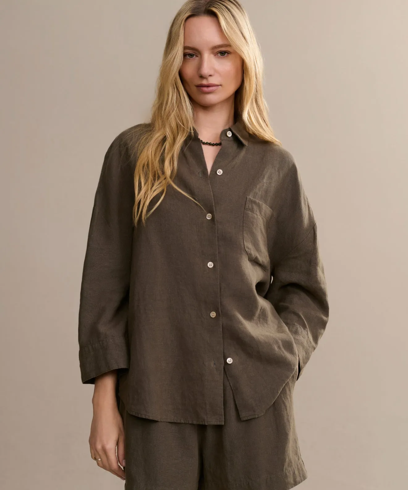 Linen Logan Shirt Reversible Layering Tech Seamless Design