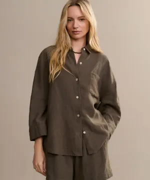 Linen Logan Shirt TemperatureRegulating Design Linen Logan Shirt Reversible Layering Tech Seamless Design