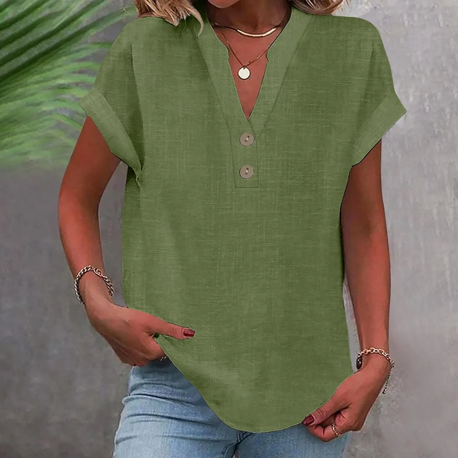 Linen Shirt for Women Women Linen Tops Women's Linen Tops Short Sleeve Linen Shirt Women Womens Linen Blouses Loose fit Cotton Gauze Tops for Women Womens 100% Cotton Shirts AG