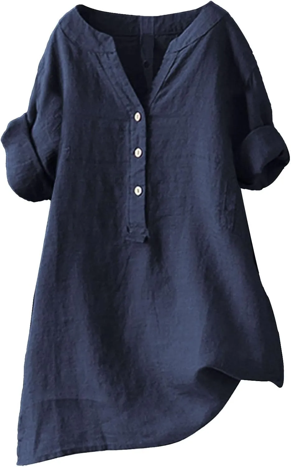 Linen Shirts for Women Linen Tops for Women Gauze Tops for Women Linen Blouse Tshirts Spring Summer Linen Cotton Navy