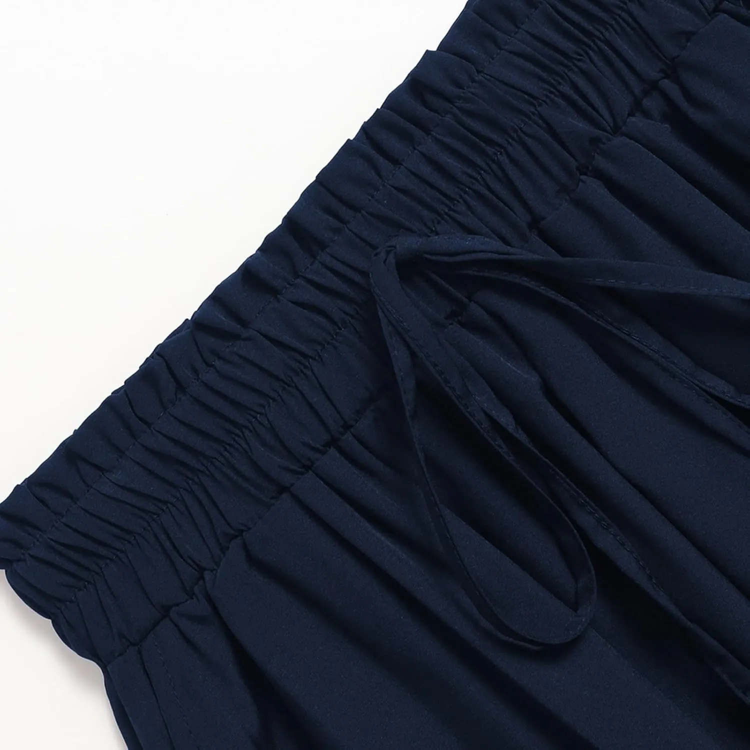 Linen Skirt Women Midi Skirts Summer Drawstring High Waist Hippie Skirts Pleated A Line Knee Length Skirt with Pocket