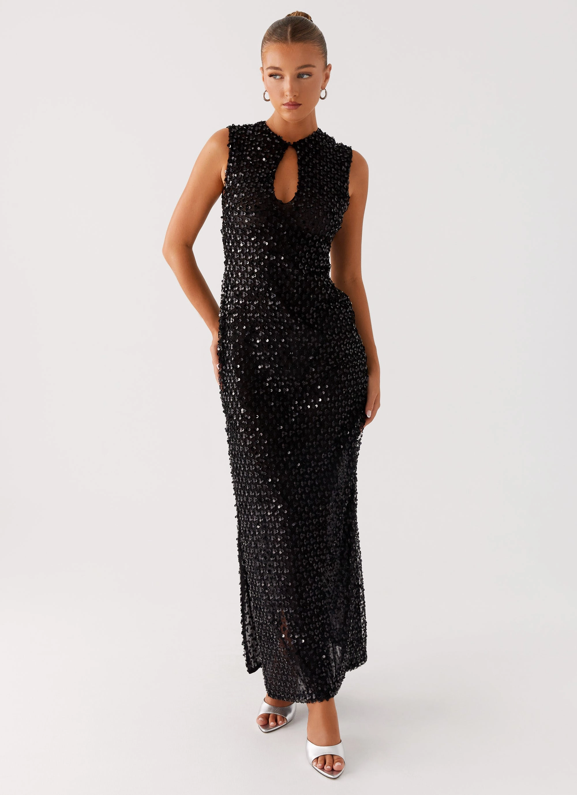 Kore Sequin Maxi Dress - Black Playful Twist