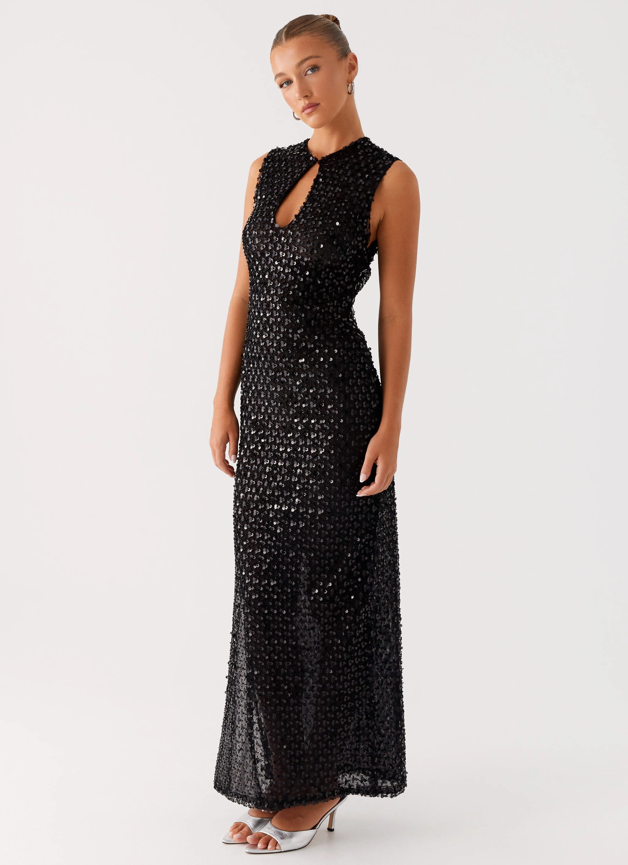 Kore Sequin Maxi Dress - Black Soft Neutral