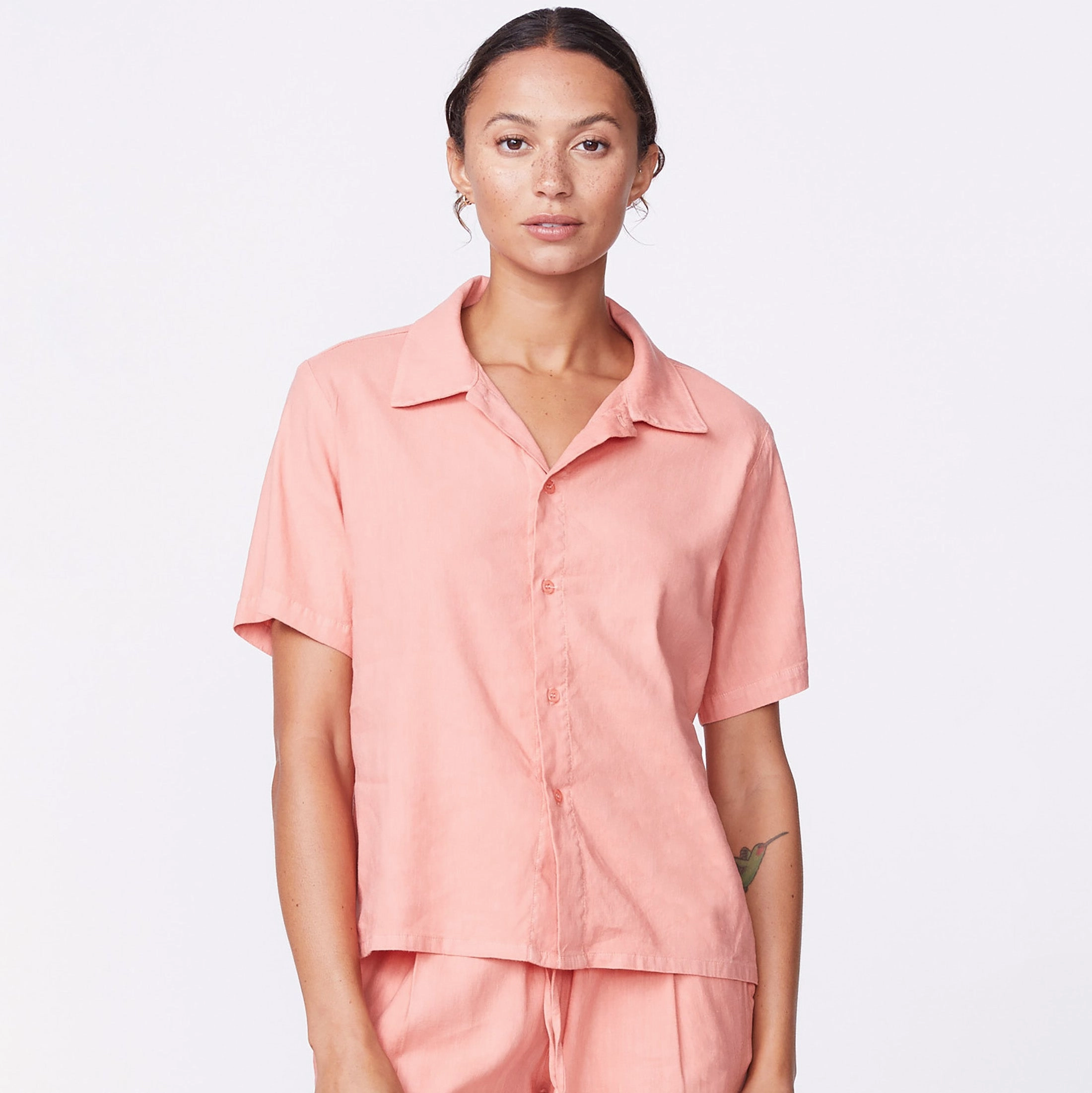 Recycled Material Blend Linen Vacation Shirt