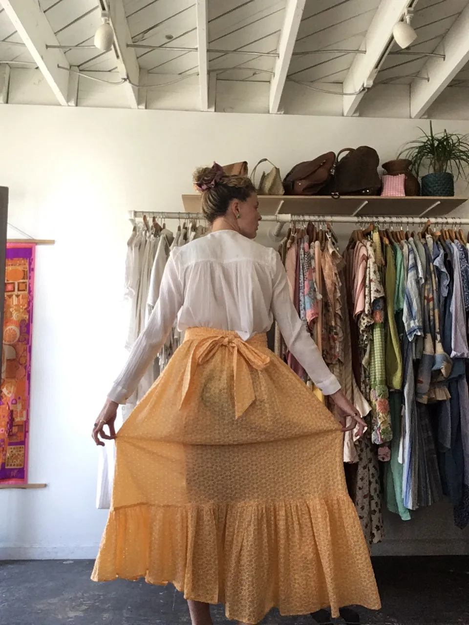 Lisa Maria Fernandez Sherbet Floral Eyelet Lace Prairie Skirt