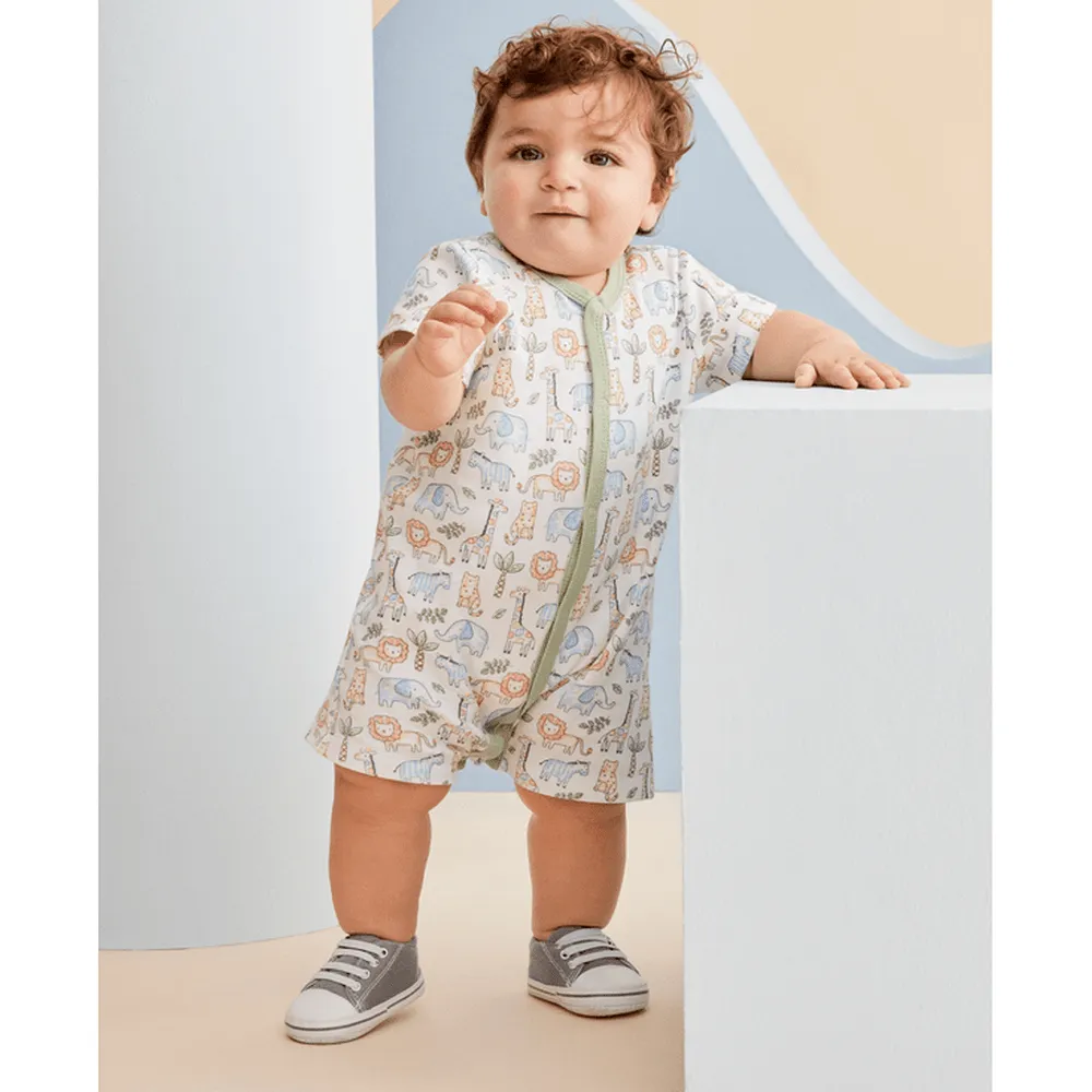 Little Me Boys Safari Rompers - 2 Pack