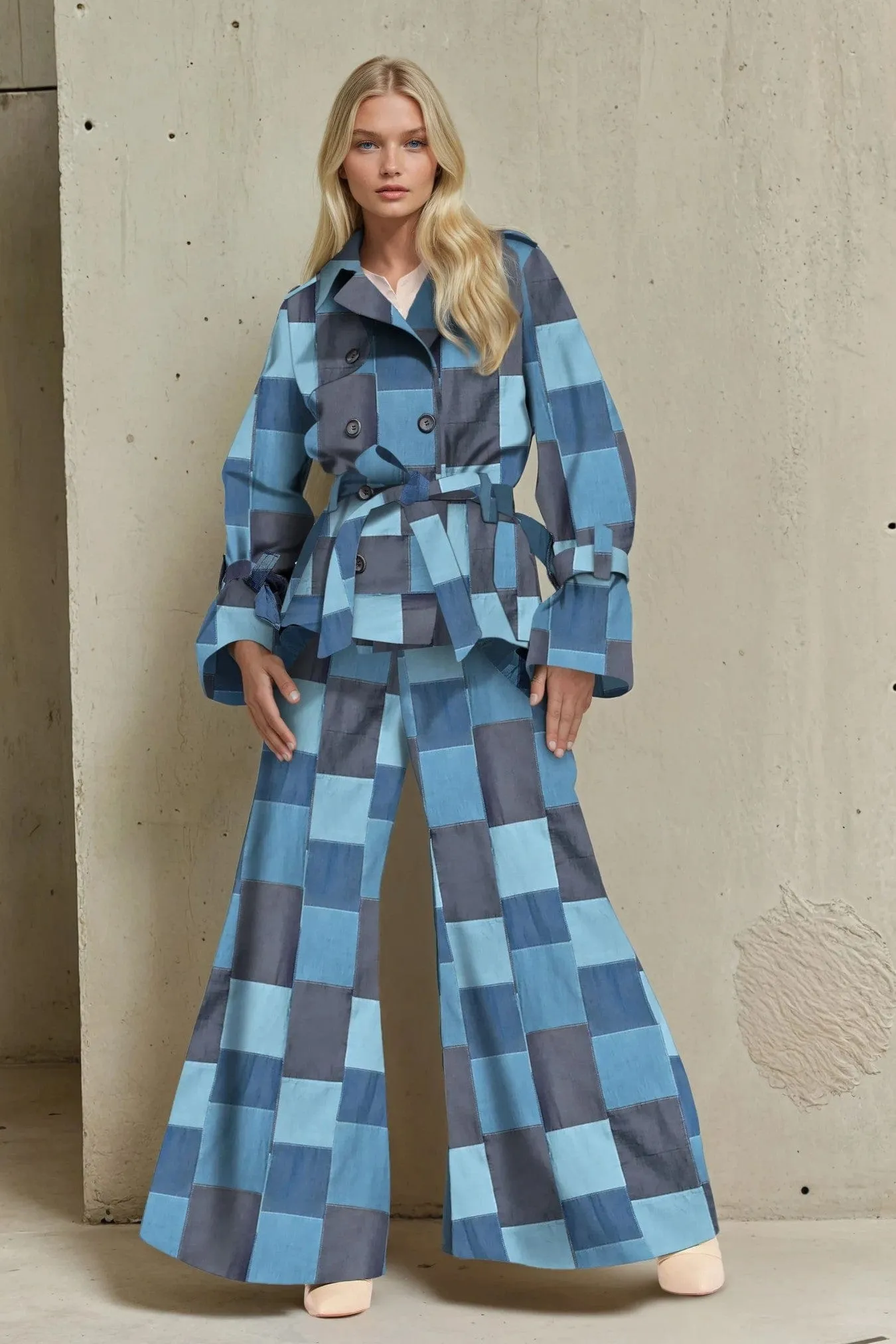 Active Lifestyle Outdoor Friendly Livie Pants - Denim Patchwork