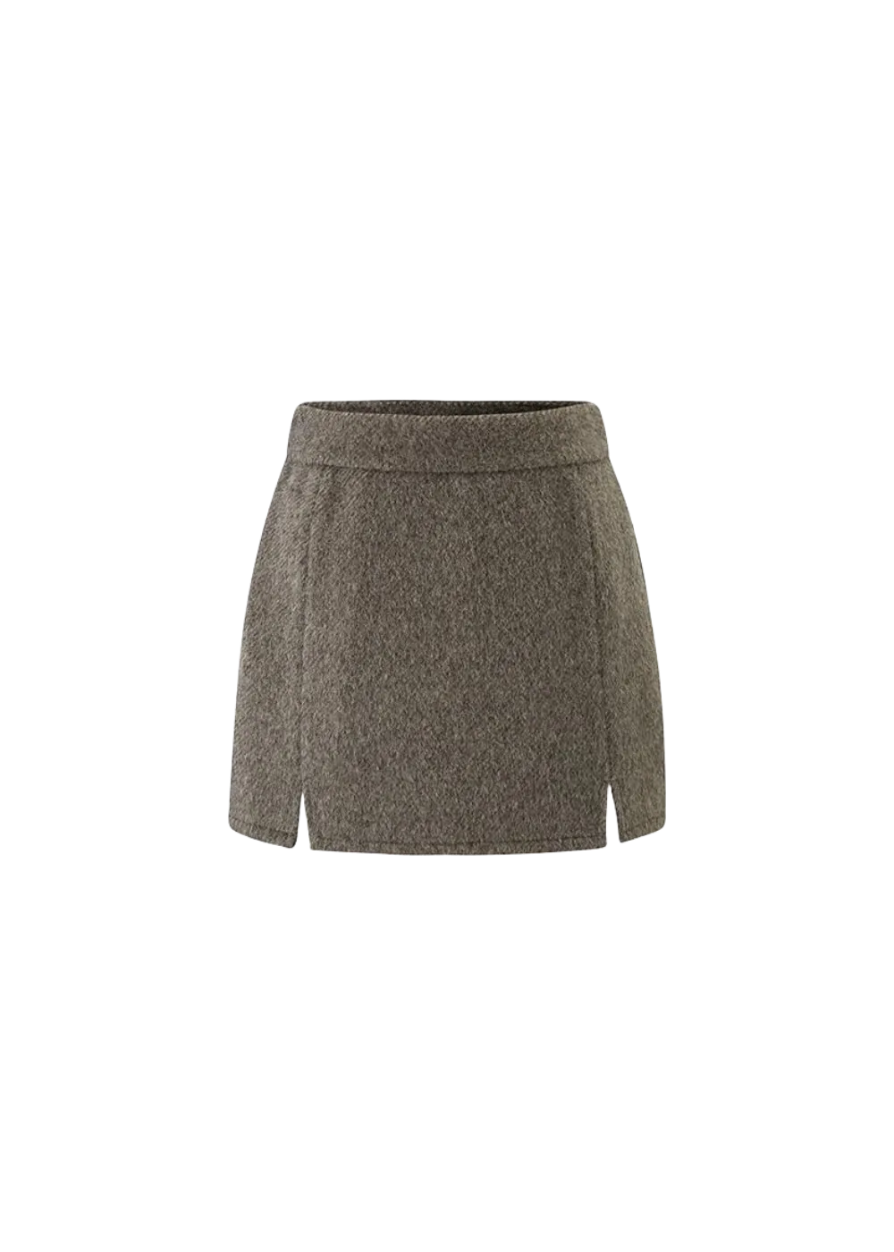 LLDC Asymmetrical Slant Placket Thick Blazer & Slit Mini Skirt