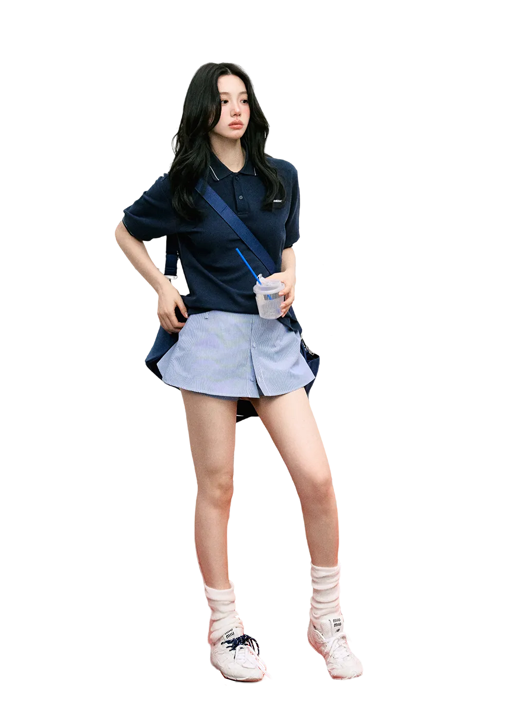 LLDC 'Red Balloon' Classic POLO Shirt & A-shaped Layered Buttoned Woven Skirt Shorts Set