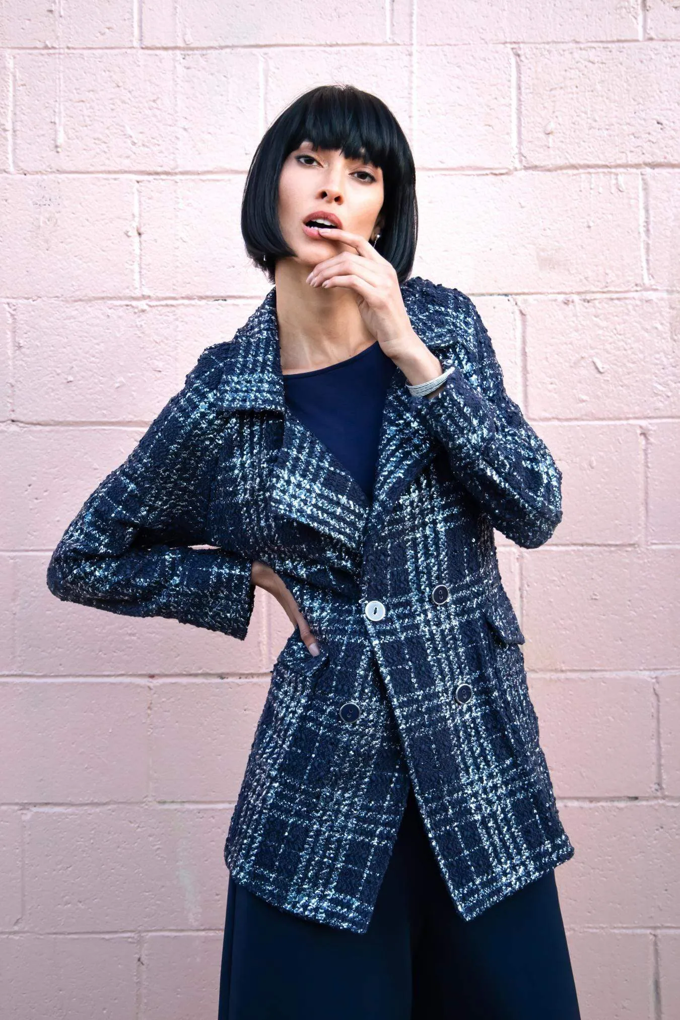 Logan Coat - Midnight Paris Waist String