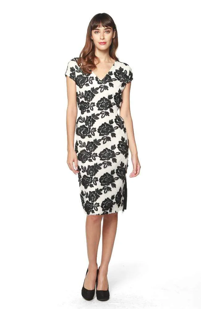 monochrome Loma Dress in Black & White Bat Orchid