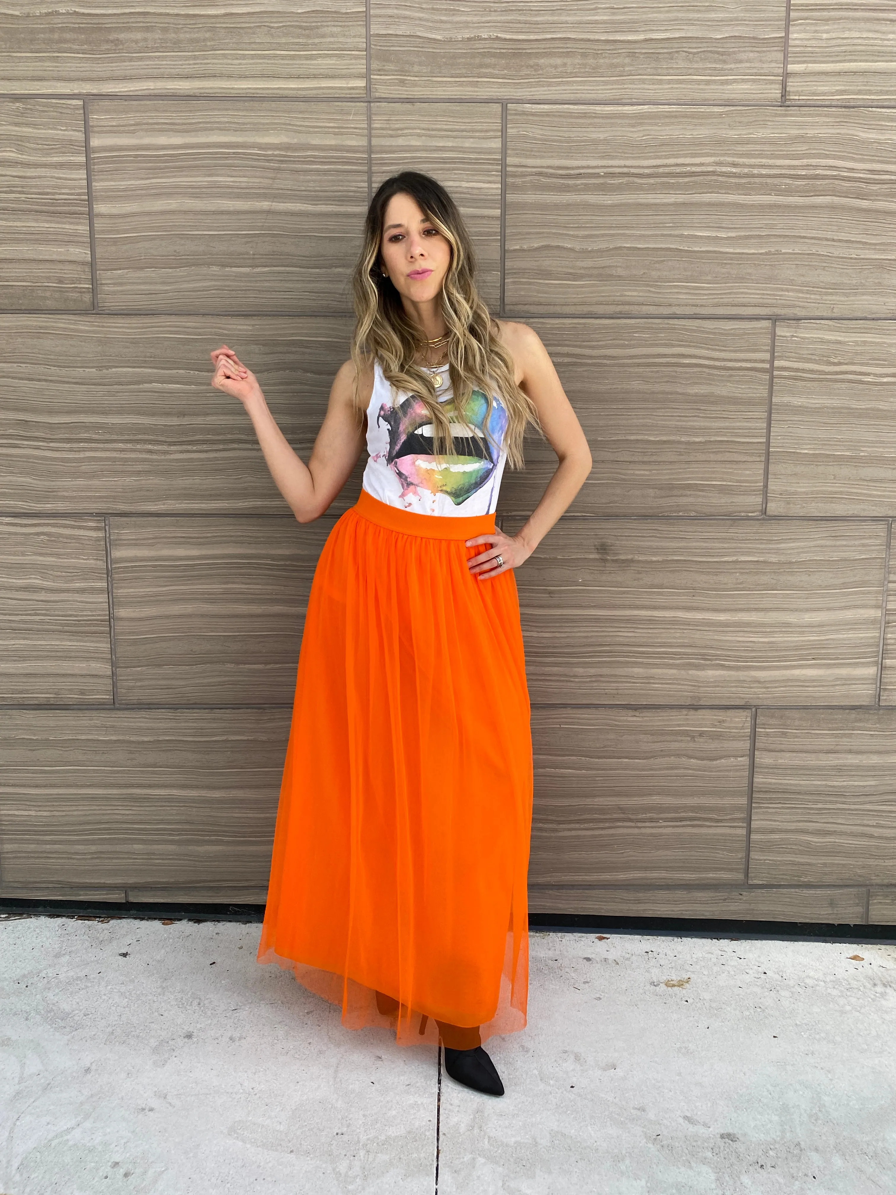 Long Clémentine Tulle Skirt