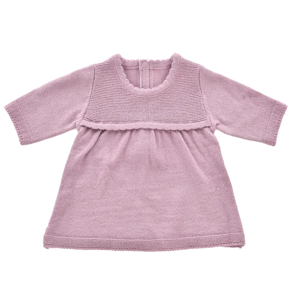 LONG SLEEVE DRESS, PLUM KNIT