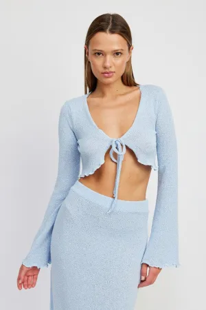 Long Sleeve Front Tie Top