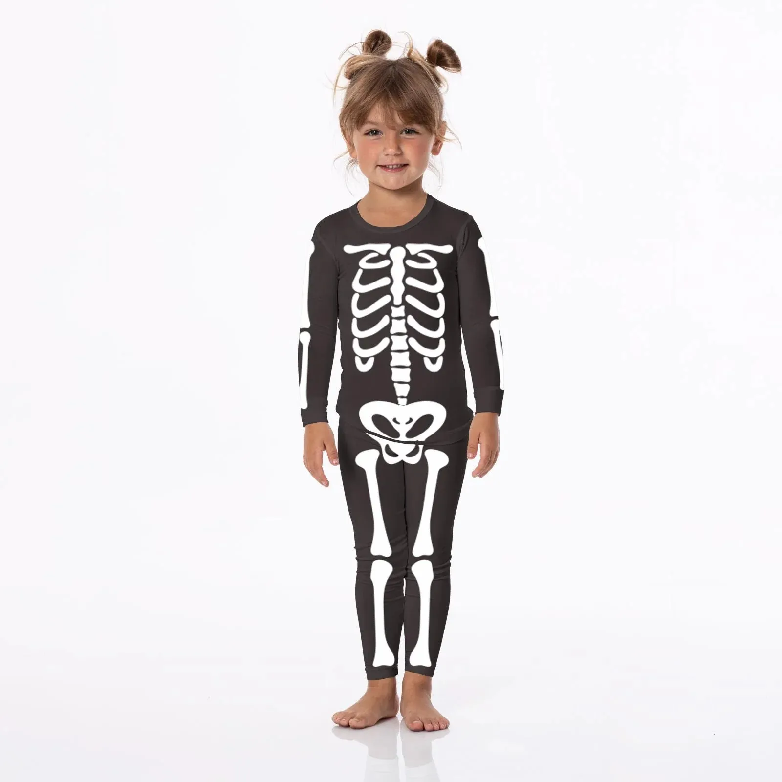Long Sleeve Pajamas, Midnight Skeleton