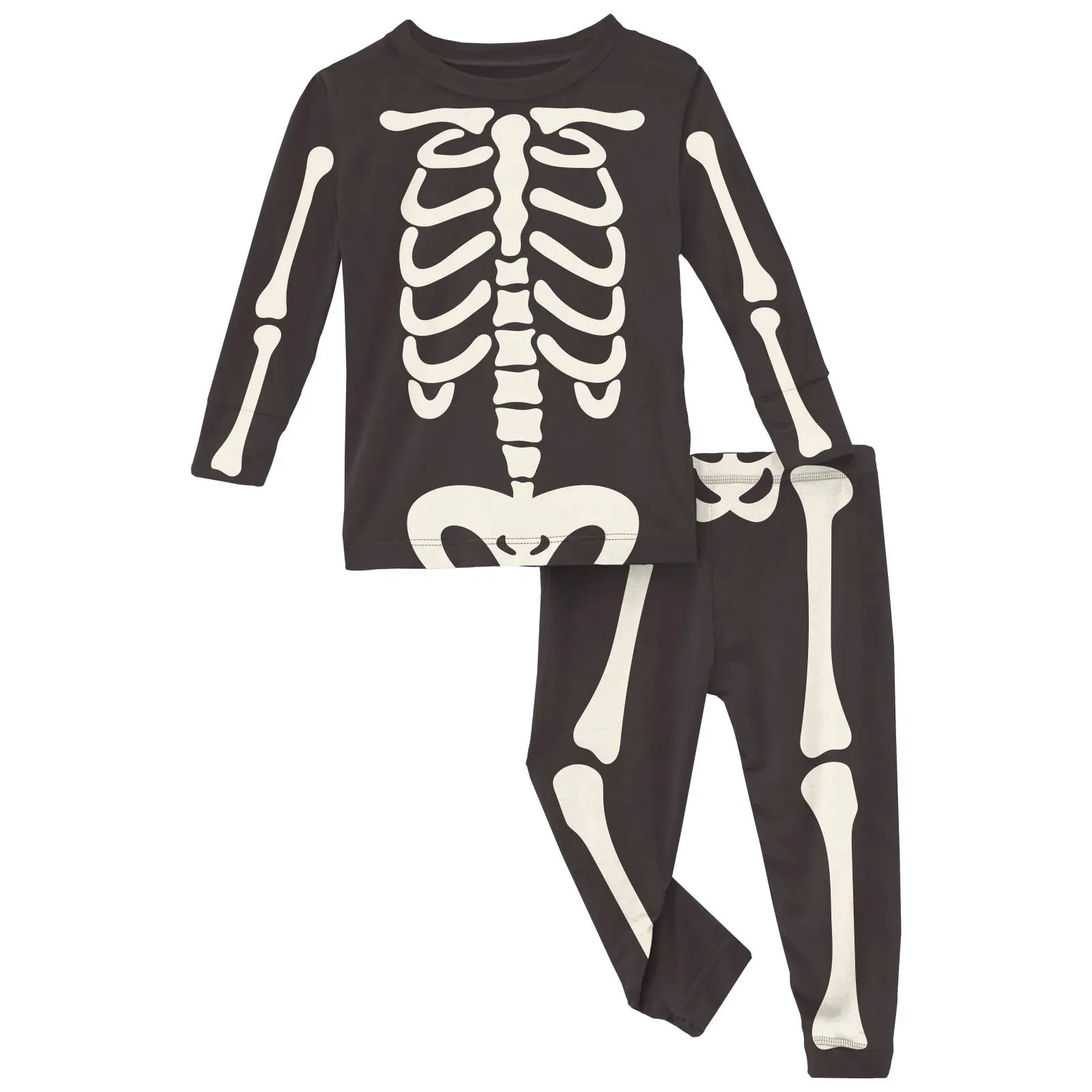 Long Sleeve Pajamas, Midnight Skeleton