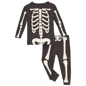Long Sleeve Pajamas, Midnight Skeleton