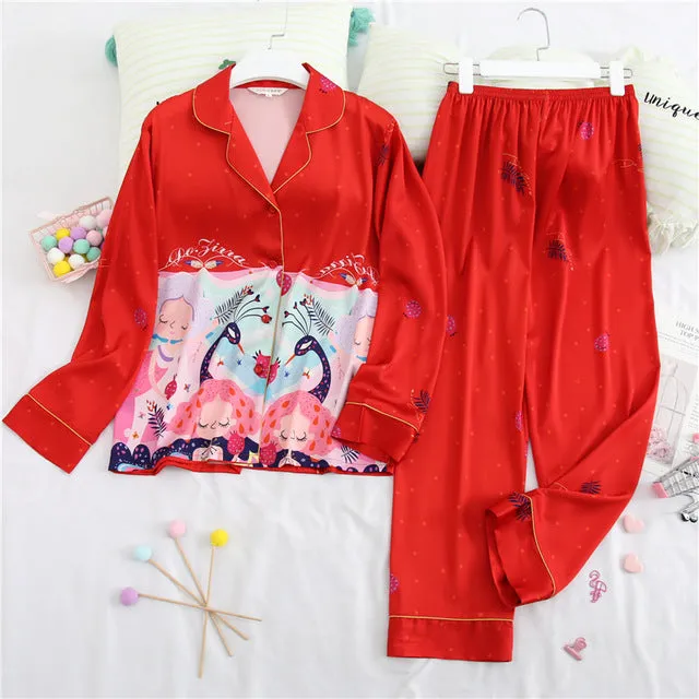 Long Sleeve Satin Pajama set