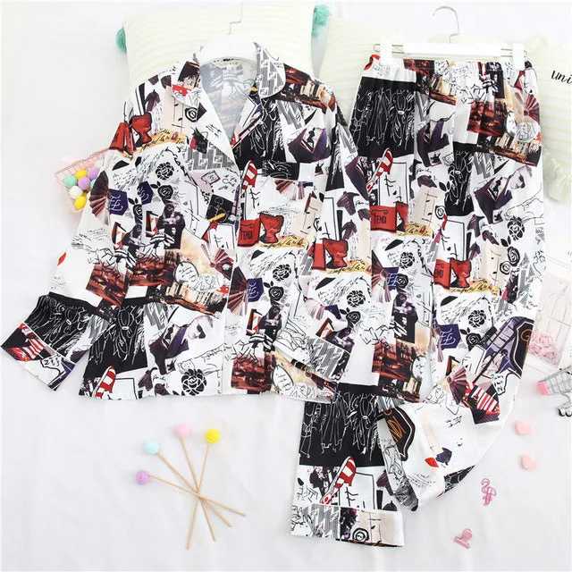 Long Sleeve Satin Pajama set