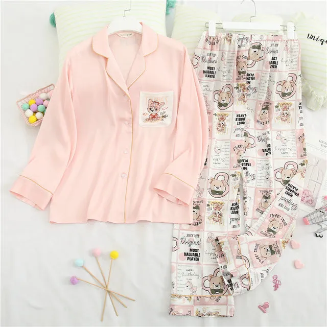 Long Sleeve Satin Pajama set