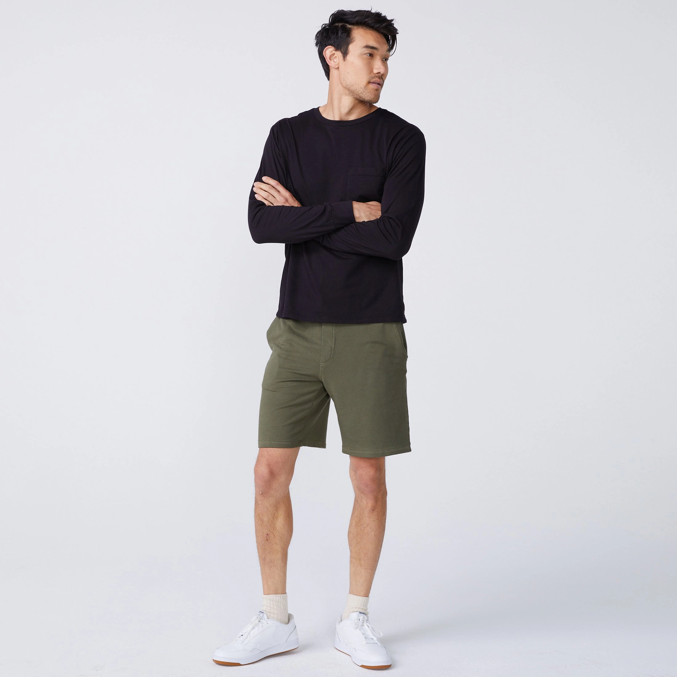 YarnDyedQuality Long Sleeve Pocket Crew