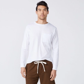 Long Sleeve Pocket Crew Stretch Technology Long Sleeve Pocket Crew Hydrophobic Threadwork WrinkleResistant