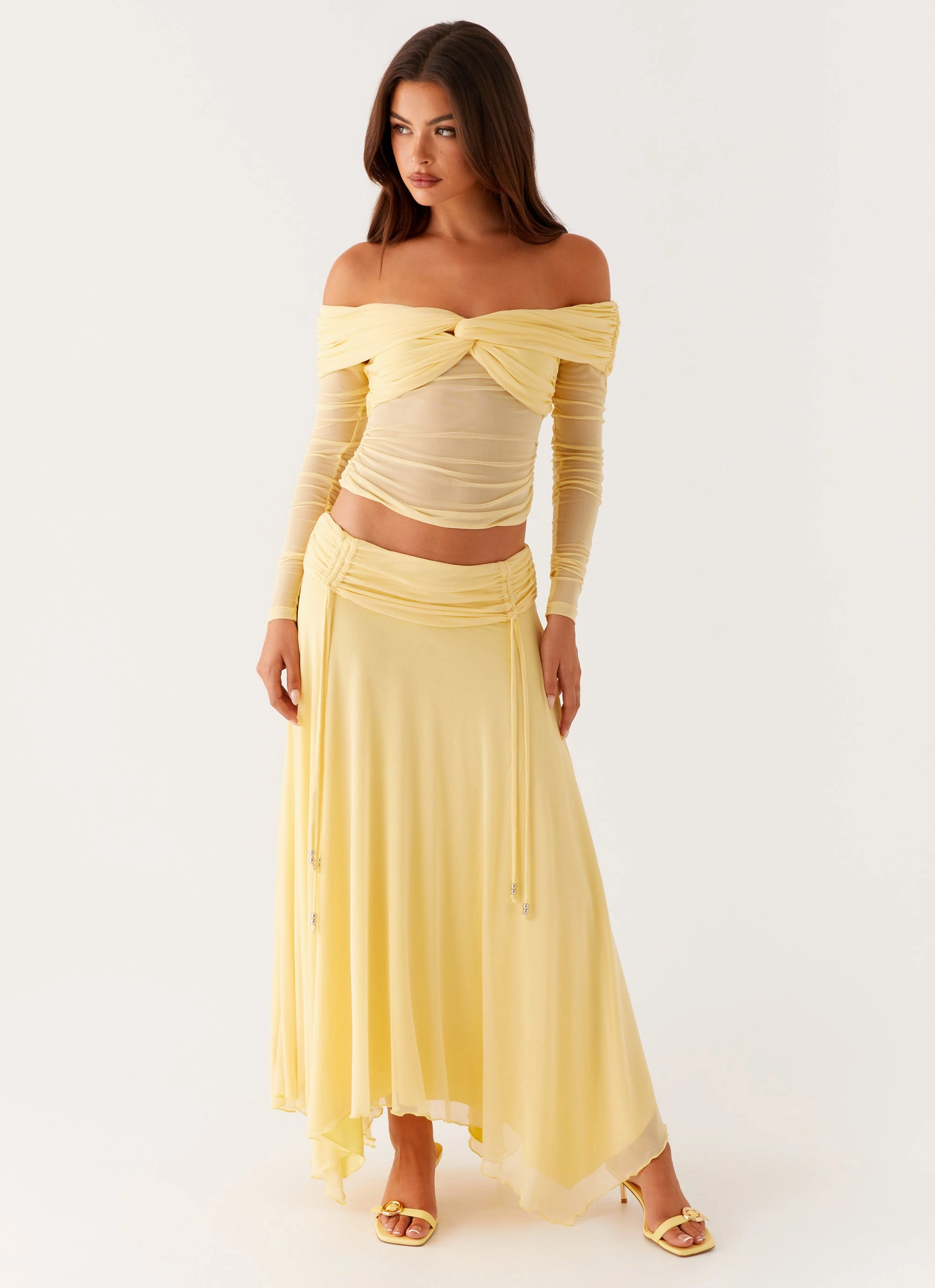 Kirrabilli Midi Skirt - Yellow Roomy Shape EcoFriendlyMaterial