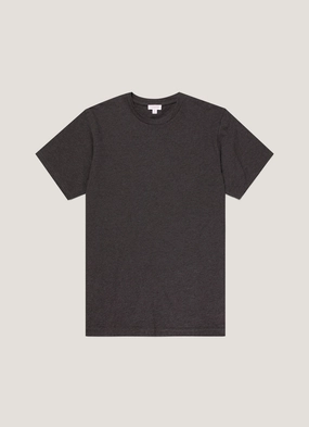 Loose and relaxed Men's Riviera T-shirt in Charcoal Melange Light Layer Holiday Style Trend Men's Riviera T-shirt in Charcoal Melange