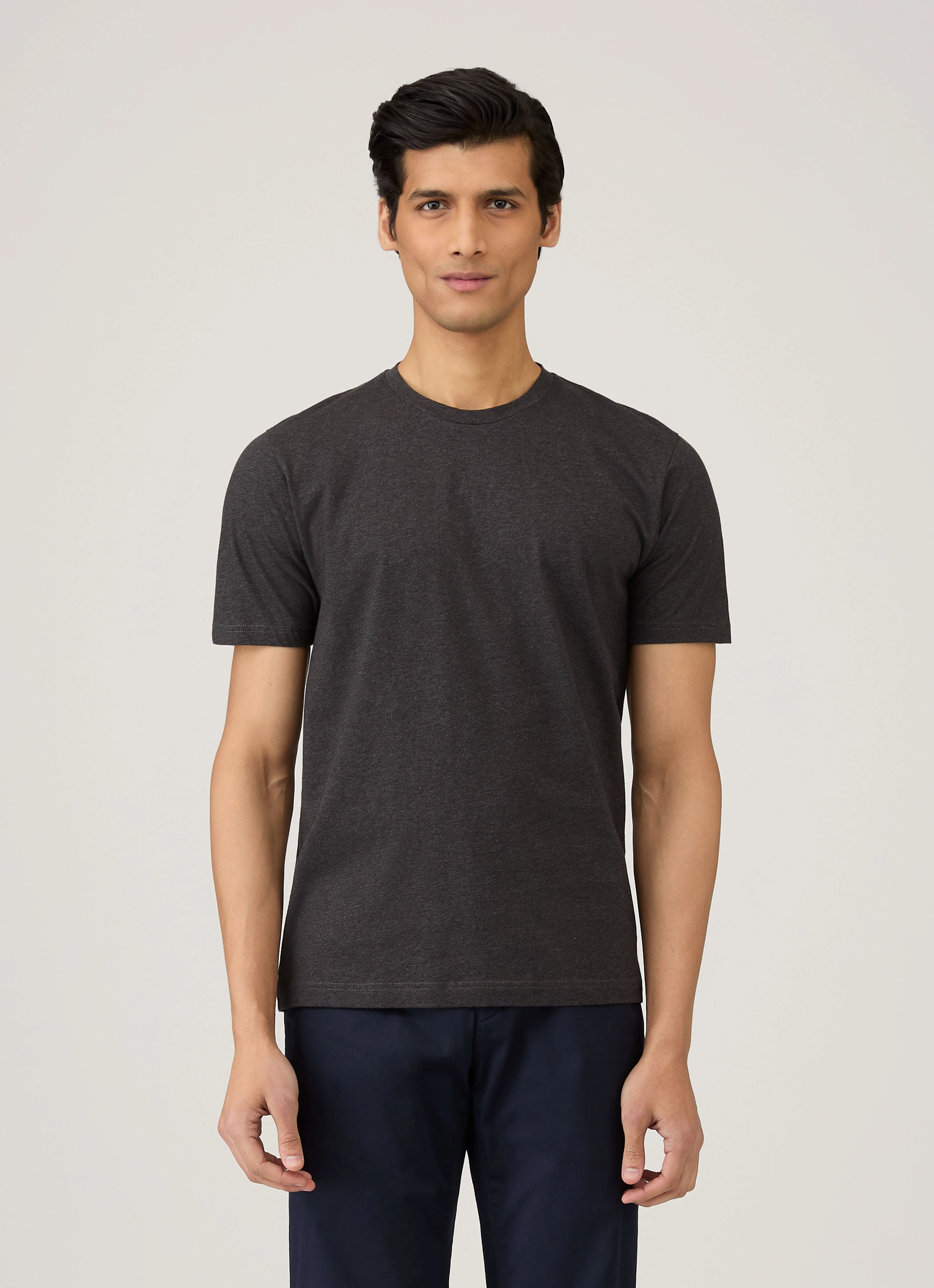 Cozy Fit Eco Friendly Dyes Men's Riviera T-shirt in Charcoal Melange