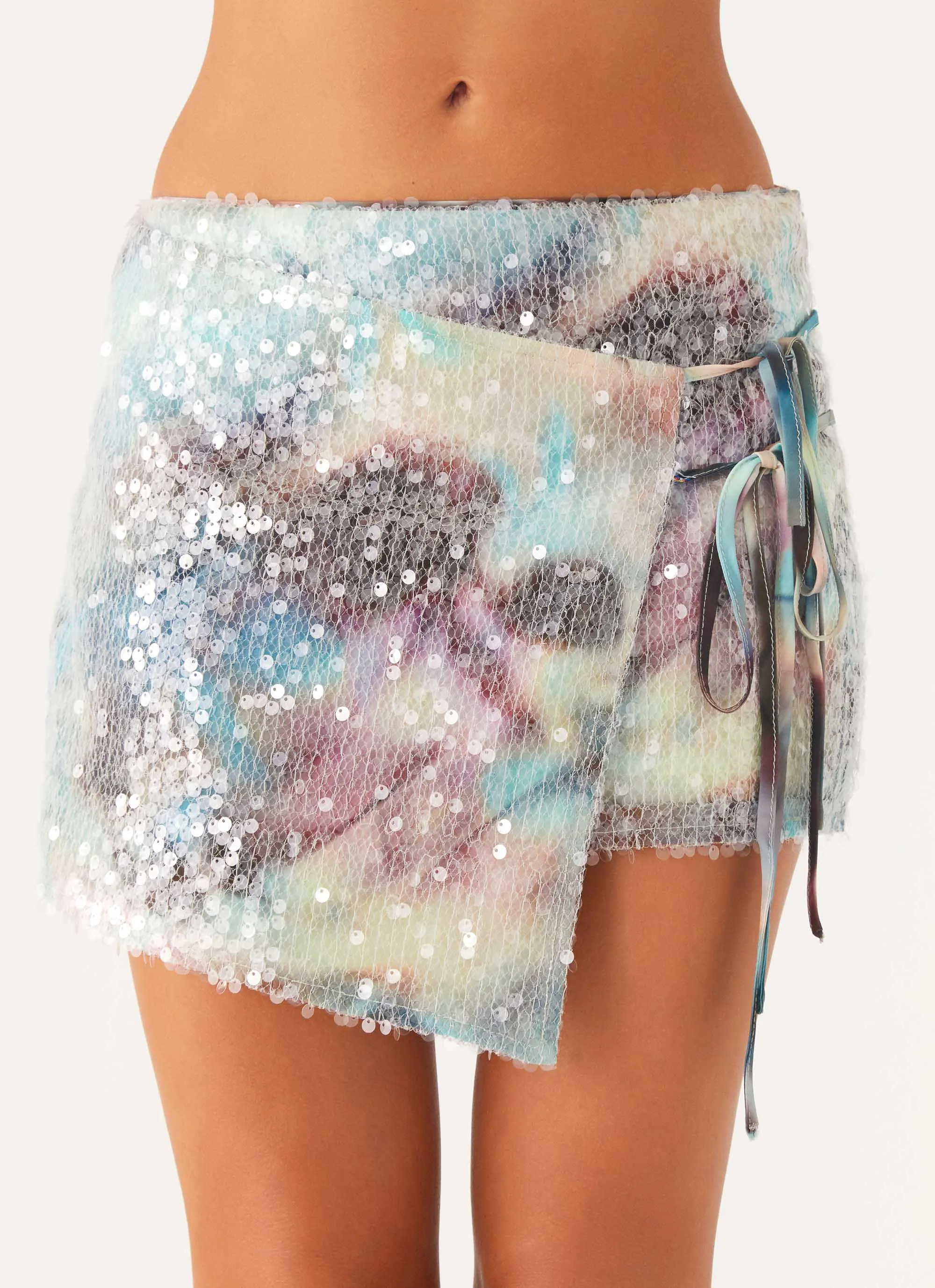 BreathableLining Loranza Sequin Mini Skirt - Sea Splash